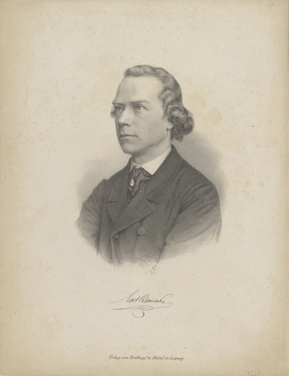 Retrato do pianista e compositor Carl Heinrich Carsten Reinecke 1824-1910, c. 1850 de Breitkopf and Härtel