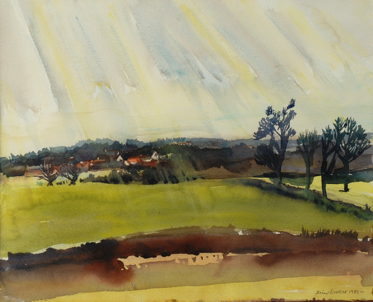 Manhã Chuvosa, 1981 (wc no papel) de Brenda Brin Booker