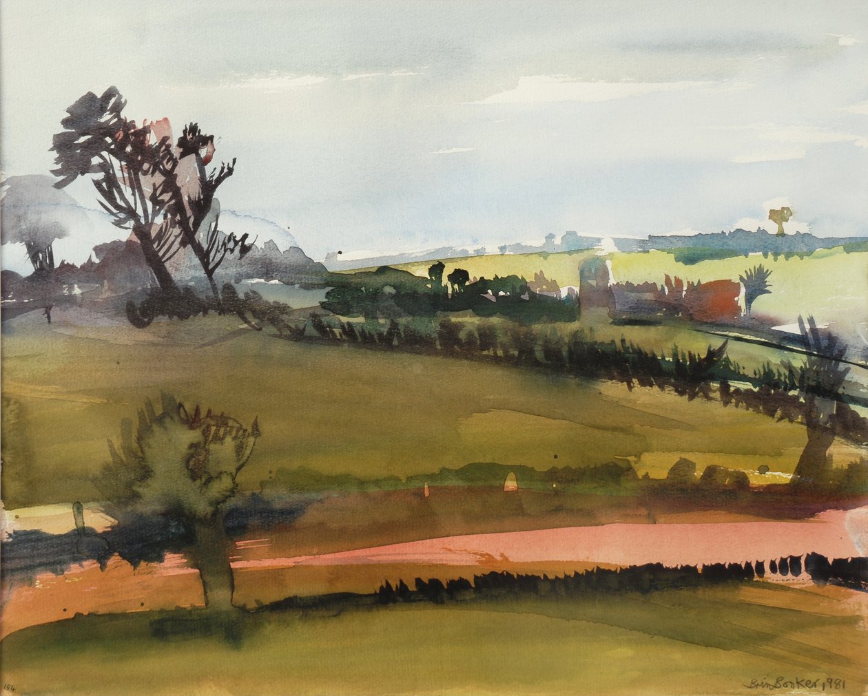 The Farm Road, 1981 (wc no papel) de Brenda Brin Booker