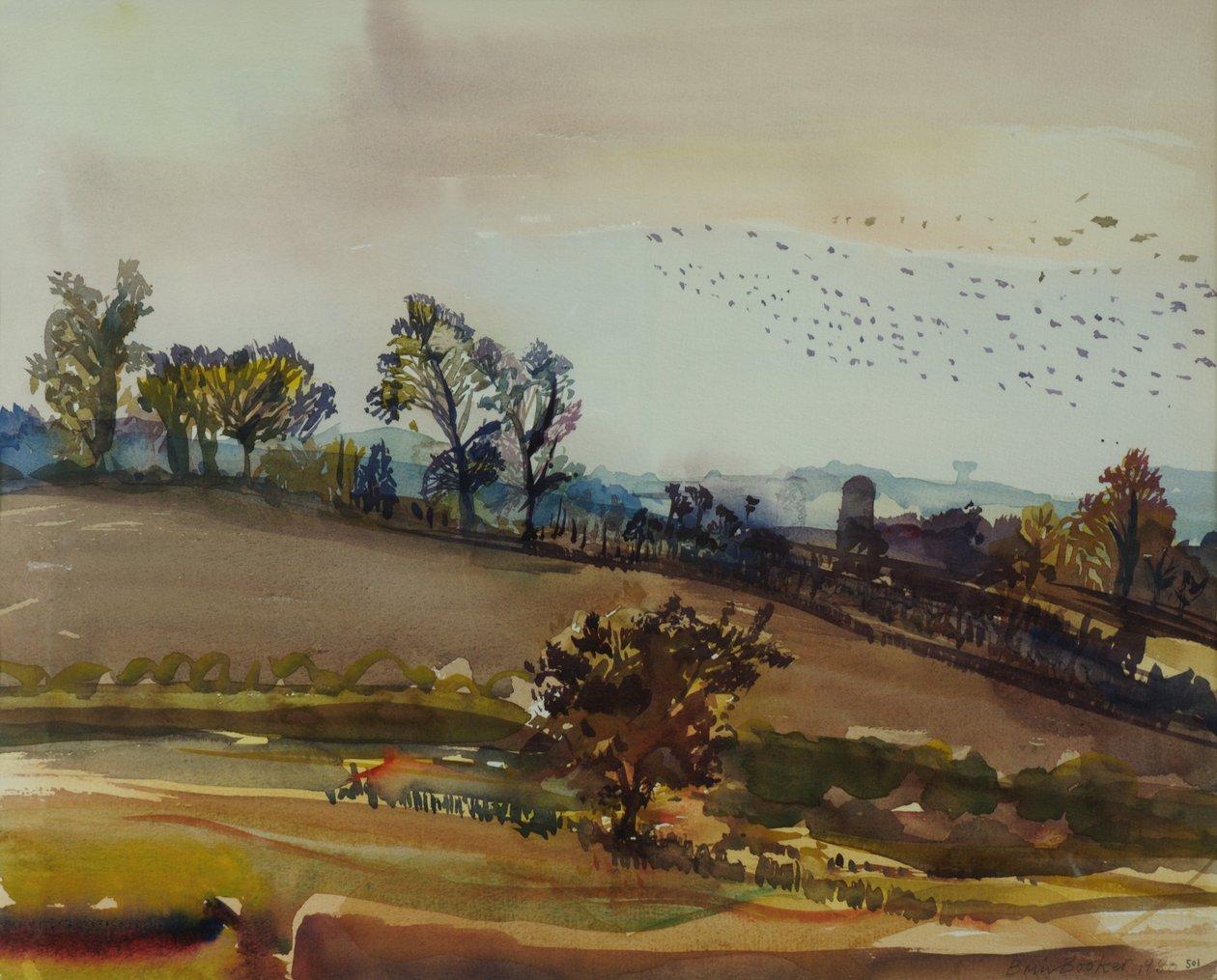 Clima de outono, 1980 (wc no papel) de Brenda Brin Booker