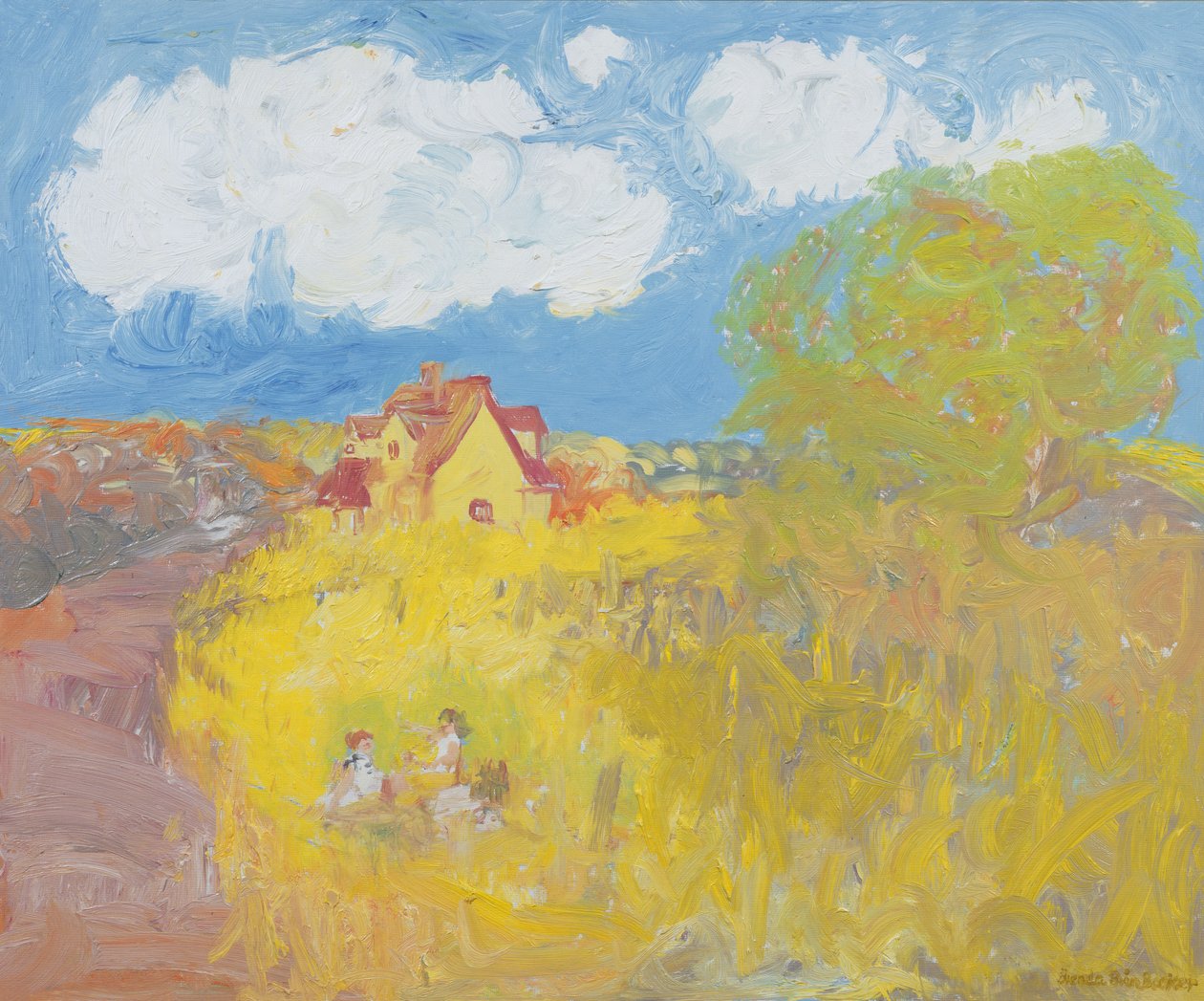 Casa de campo de verão, nuvens brancas de Brenda Brin Booker