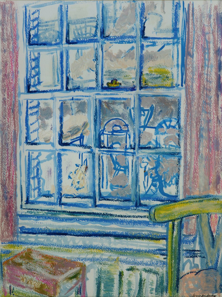 A janela do quarto (óleo e pastel no papel) de Brenda Brin Booker