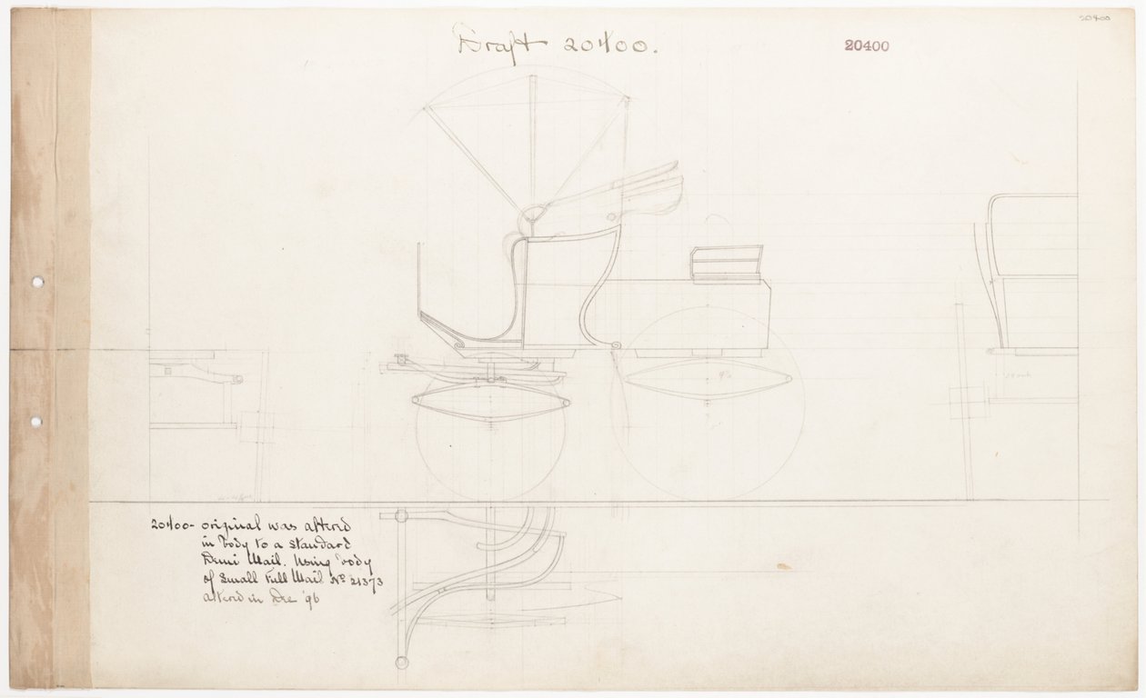 Desenho de trabalho para Demi-Mail Phaeton, no. 20400 de Brewster and Co.