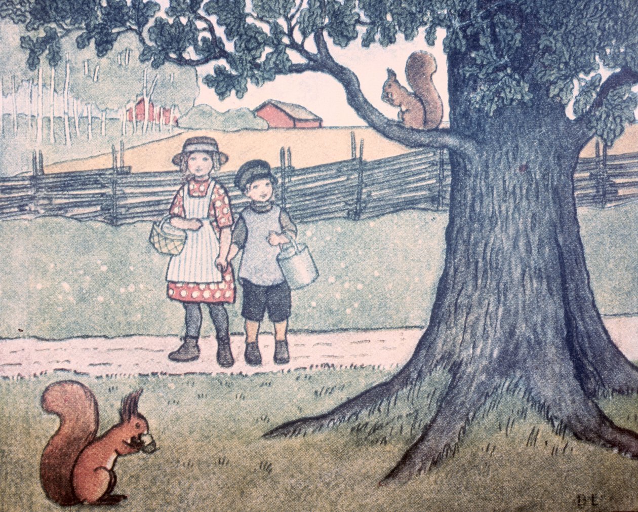 A letra &39;E&39; como em ekorre (Squirrel), publicada em 1912 de Brita Elstrom