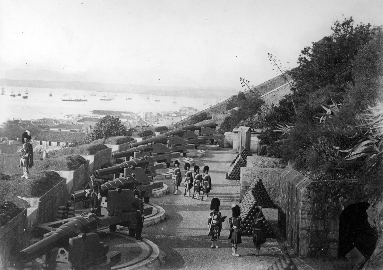 Bateria de Gardiners, Gibraltar, c.1868 de British Photographer