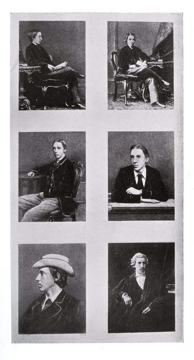 Série de fotografias de Robert Louis Stevenson como um adolescente, como um jovem e como um advogado de British Photographer