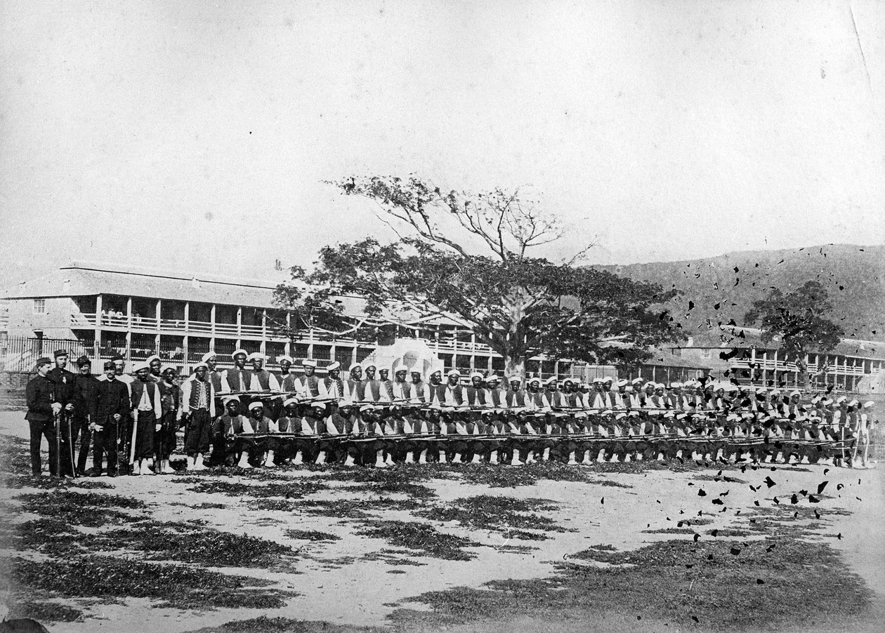 Soldados do Regimento da Índia Ocidental, c.1870-90 de British Photographer
