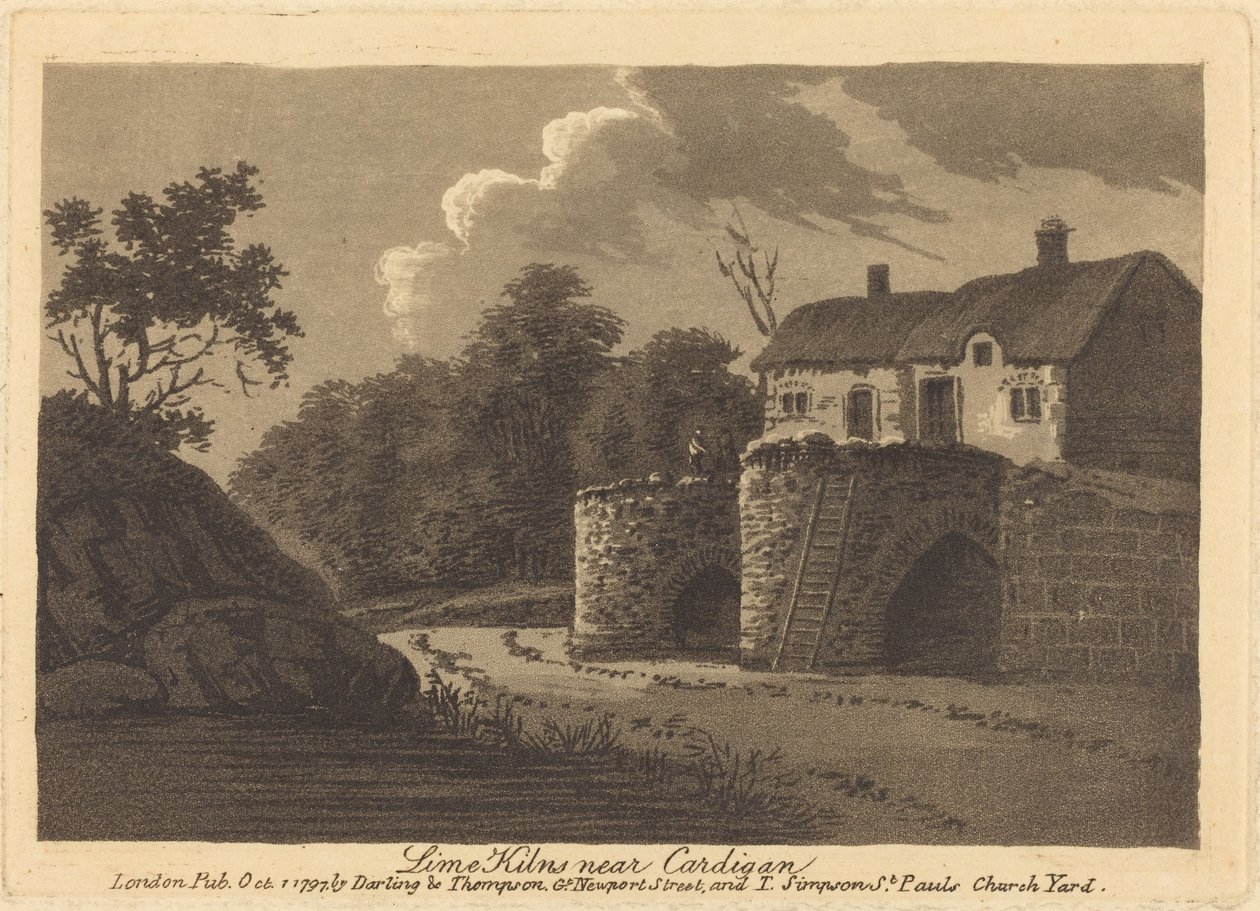 Fornos de cal perto de Cardigan de British 18th Century