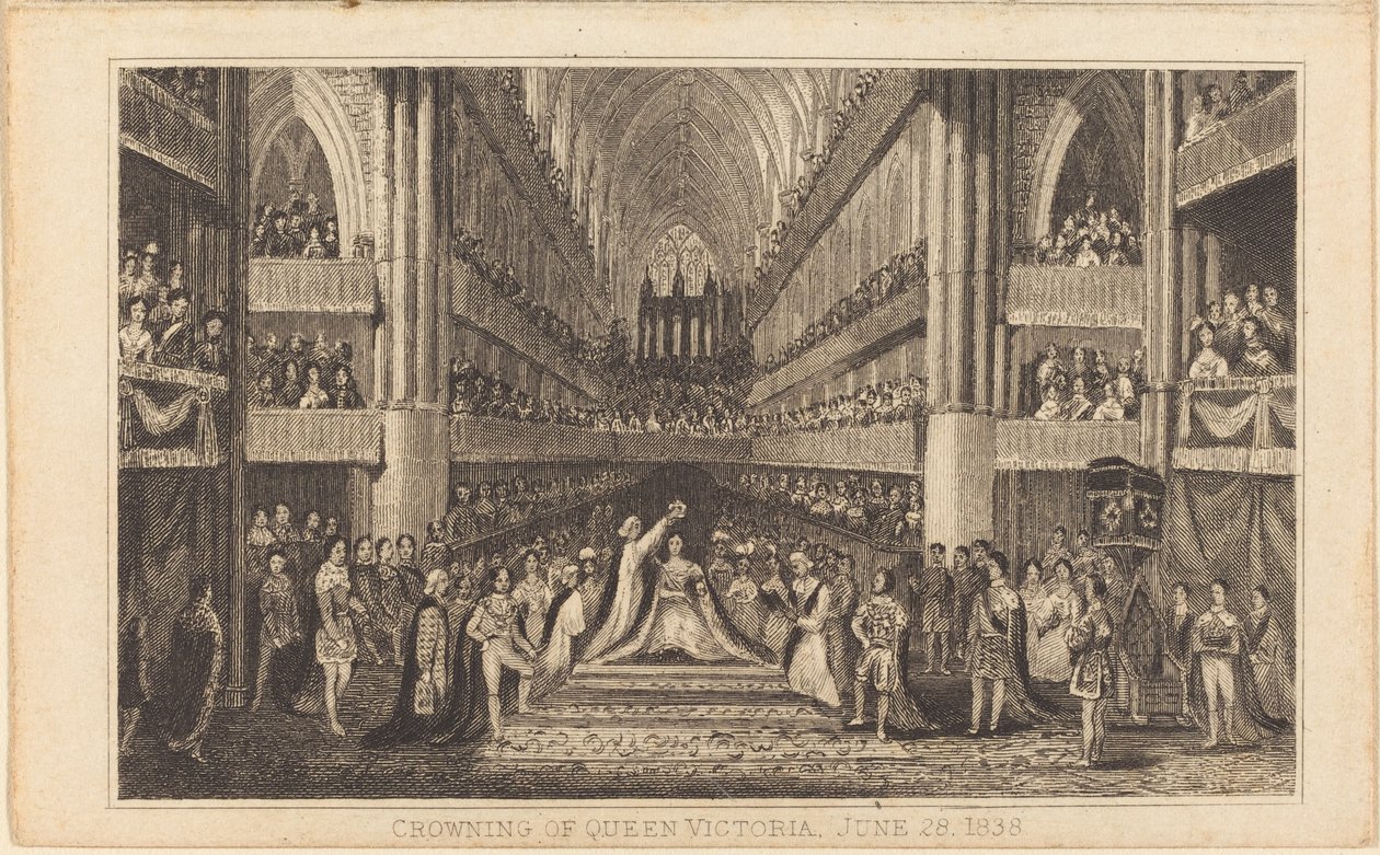 Coroação da Rainha Vitória, 28 de junho de 1838 [metade direita] de British 19th Century