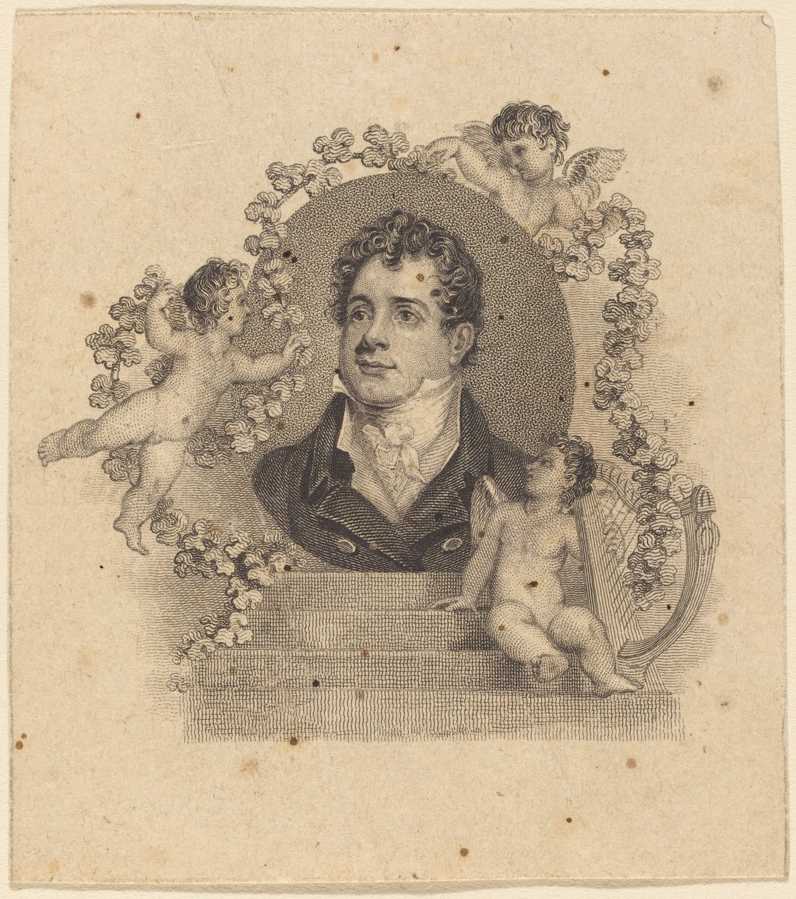 Retrato de um jovem cavalheiro cercado por cupidos; Lord Byron? de British 19th Century