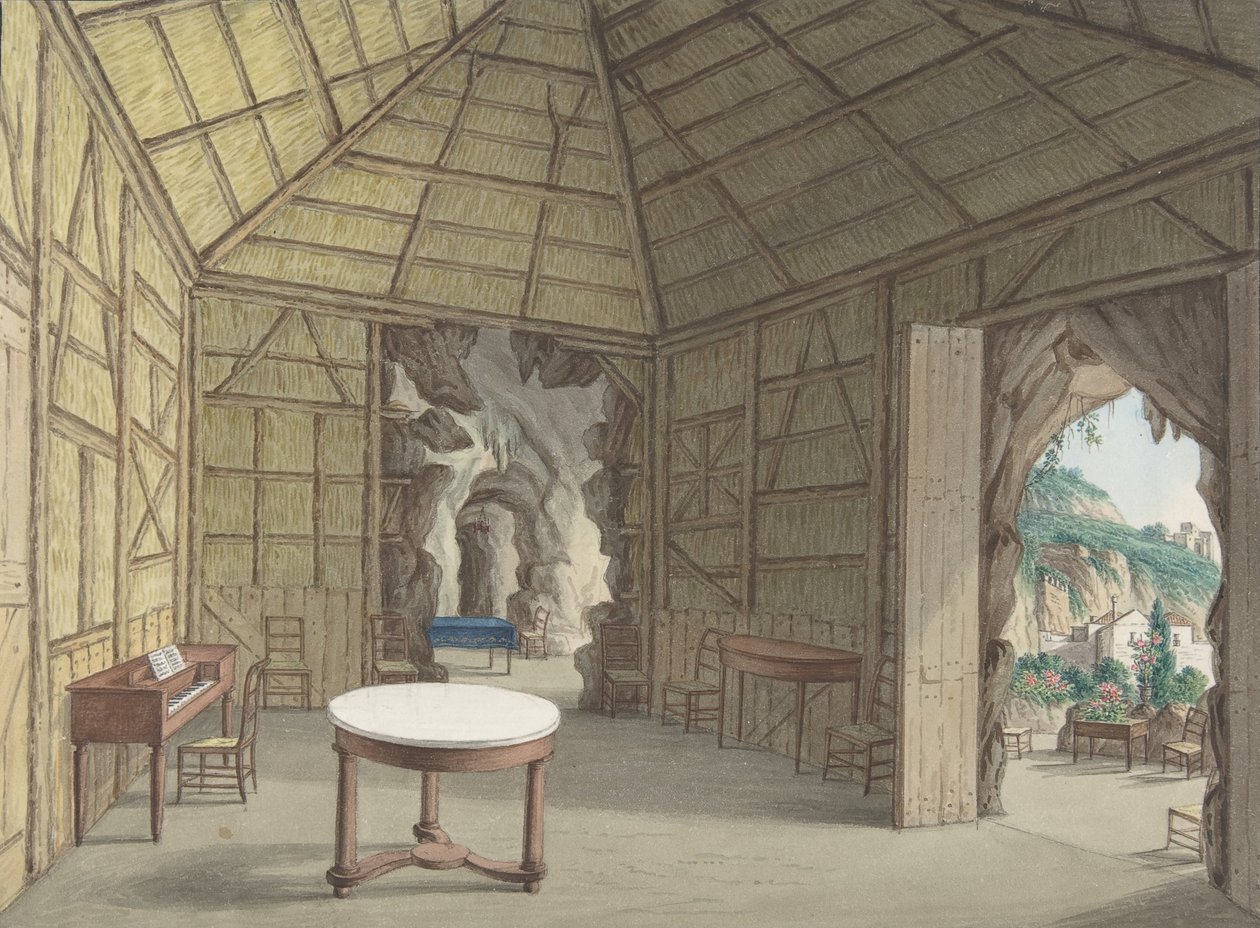 Sala de jantar, Villa Barbaja, Nápoles, 1800-1870. de British Anonymous 19th Century.