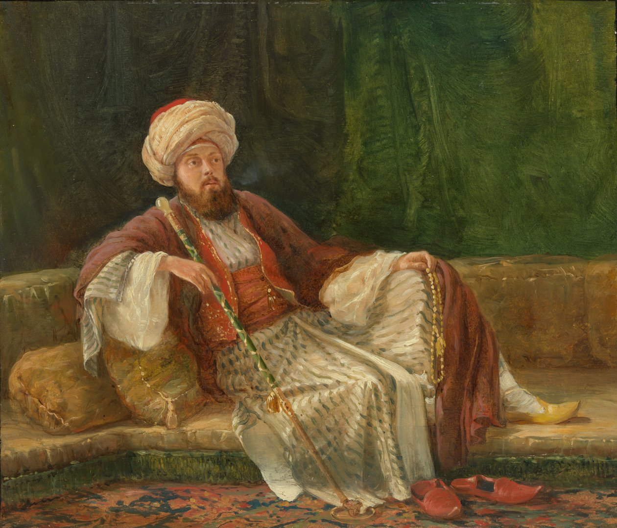 Cavalheiro ocidental em traje oriental. de British Painter