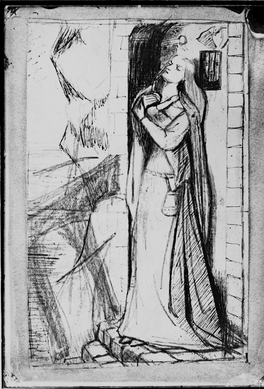 Reprodução fotográfica de "Study for The Maid of Lochroyan" (Estudo para a Donzela de Lochroyan) de British Photographer