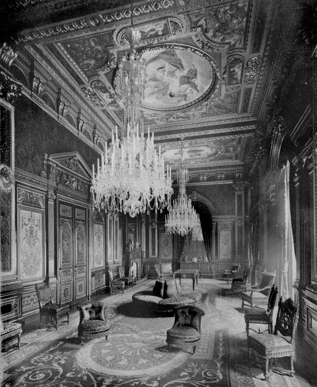 A sala de estar do Mercers Hall, Ironmonger Lane, Londres, 1890 de British Photographer