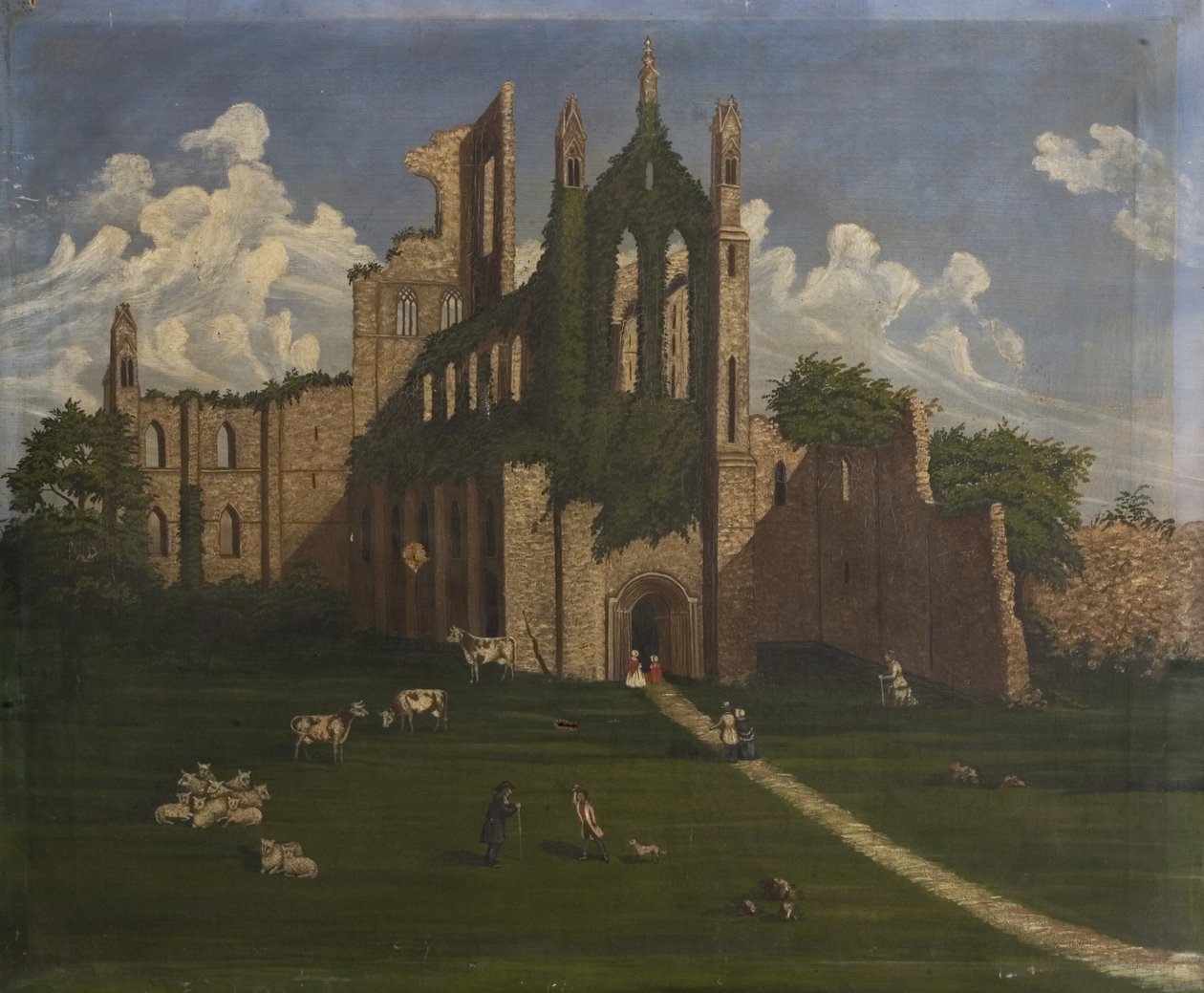 Uma Abadia em Ruínas, meados do século XIX (óleo sobre tela) de British School