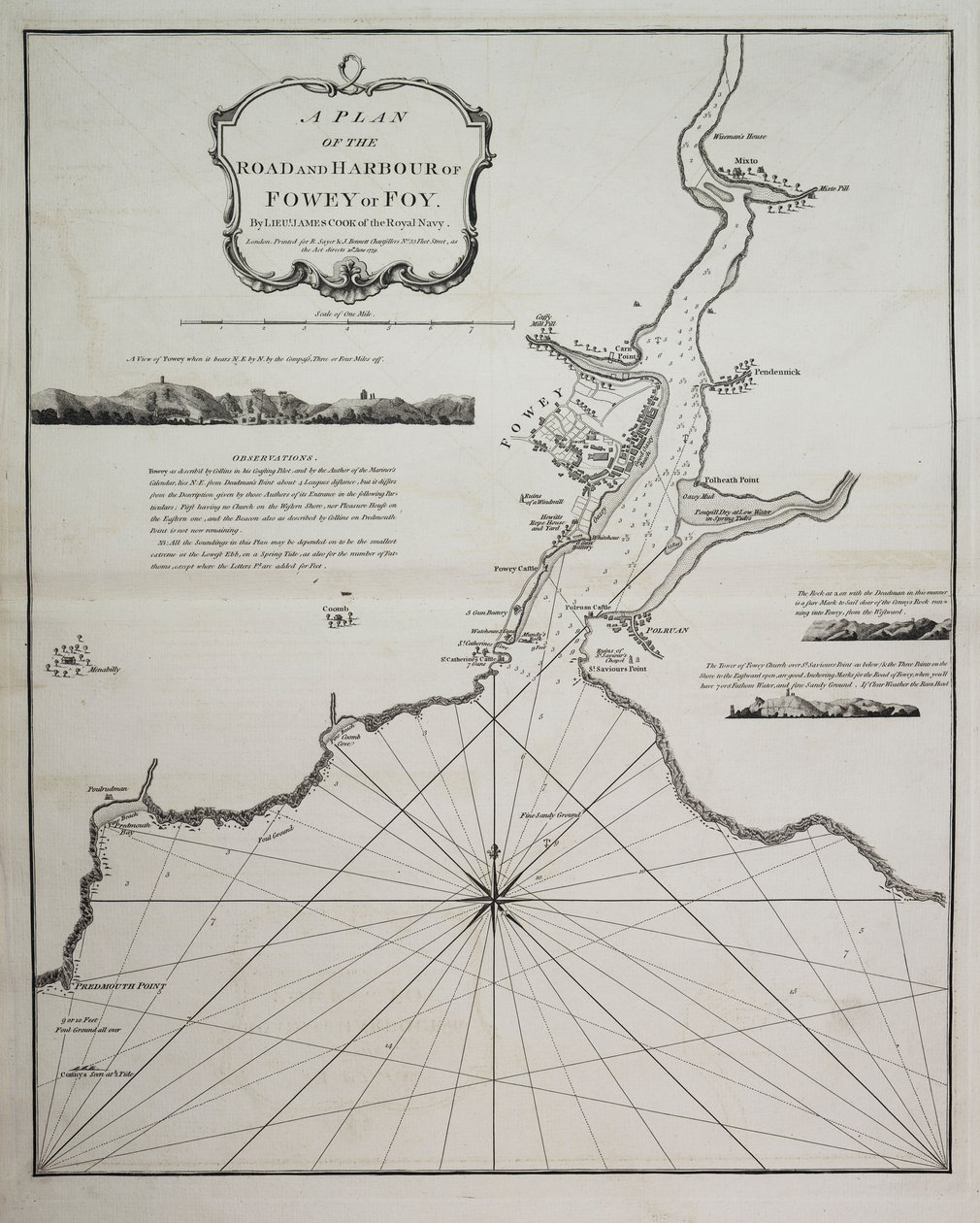 Um plano da estrada e do porto de Fowey ou Foy pelo tenente James Cook da Marinha Real de British School