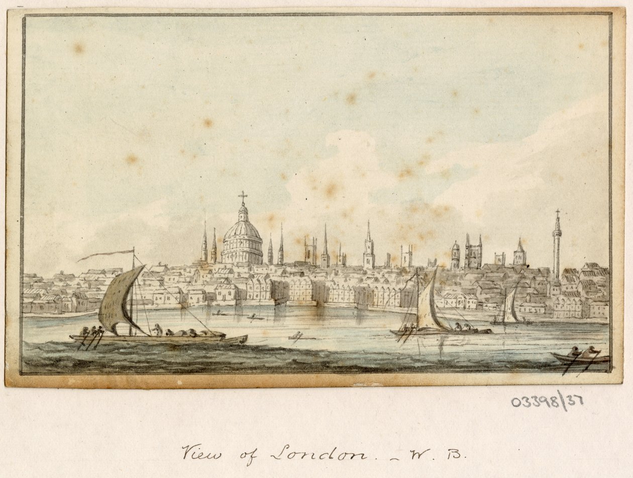 Uma série de esboços, vistas na Grã-Bretanha, no Continente e na América 1772-1778 (aguarela) de British School