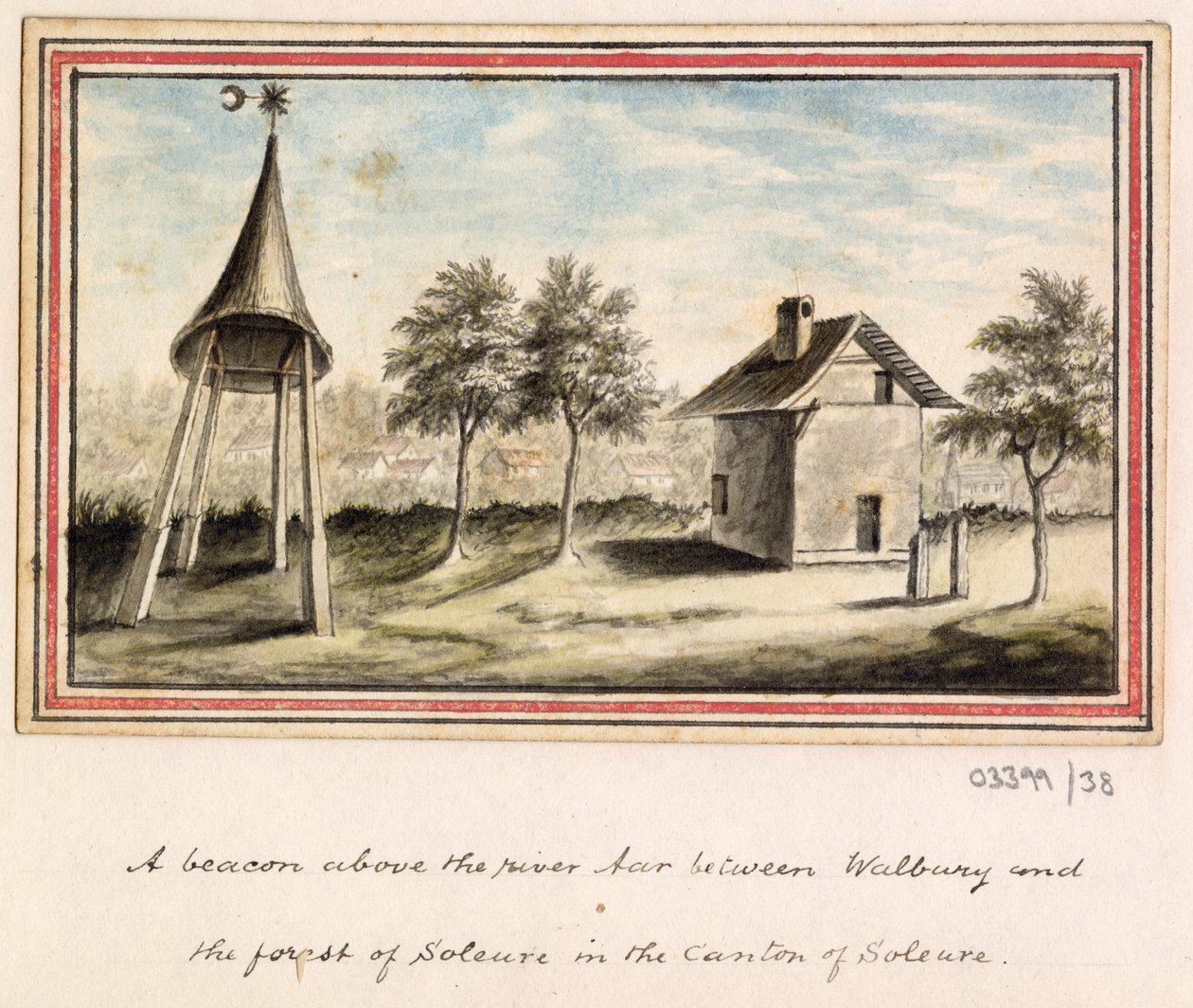 Uma série de esboços, vistas na Grã-Bretanha, Continente e América 1772-1778 (aguarela) de British School