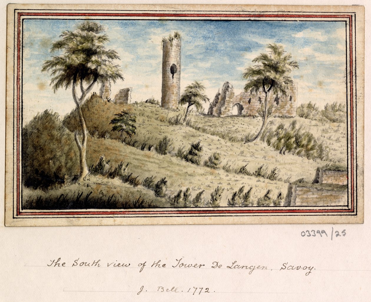 Uma série de esboços, vistas na Grã-Bretanha, Continente e América 1772-1778 (aguarela) de British School