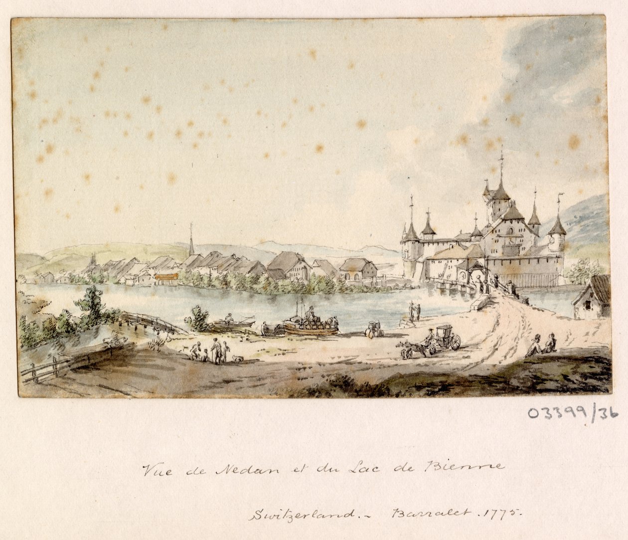 Uma série de esboços, vistas na Grã-Bretanha, Continente e América 1772-1778 (aguarela) de British School