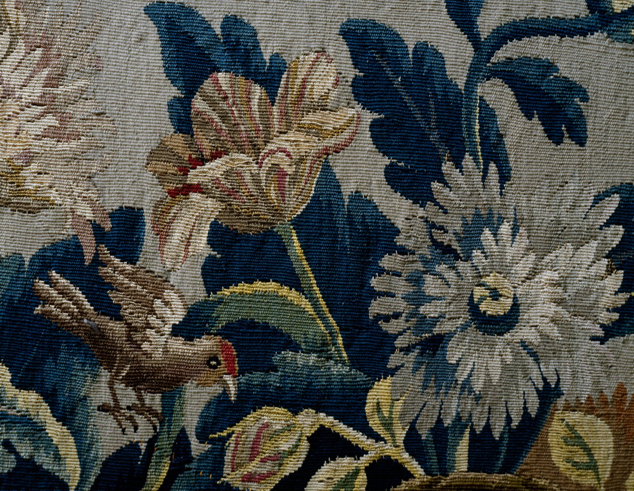 Padrão Floral, detalhe do estofado do sofá estilo George I, ca 1725, Reino Unido de British School
