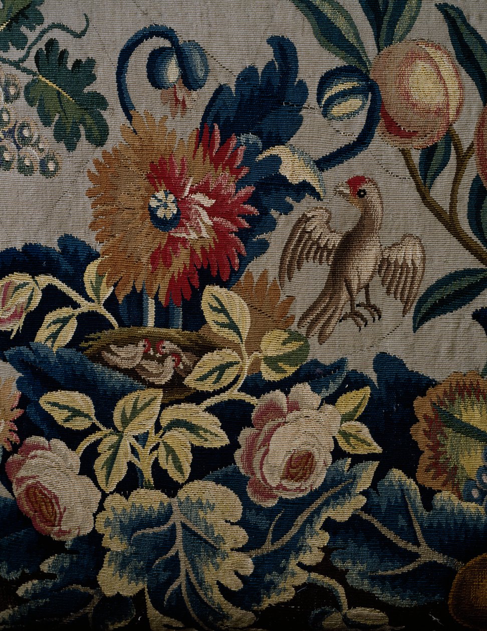 Padrão Floral, detalhe do estofado do sofá estilo George I, cerca de 1725, Reino Unido de British School