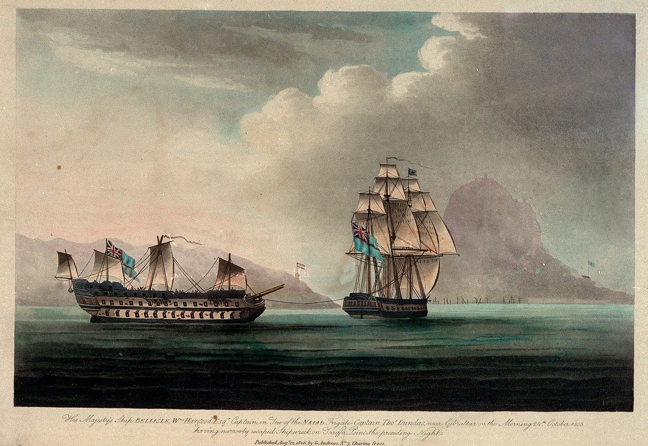 HMS "Bellisle" perto de Gibraltar, 24 de outubro de 1805 de British School