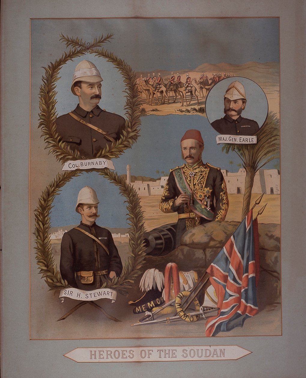 Heróis do Sudão 1885 (cromolito) de British School
