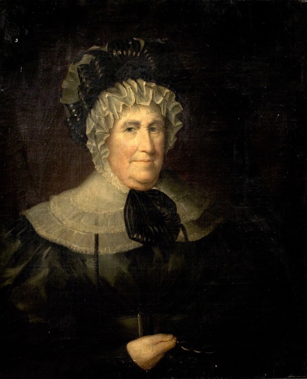 Senhora em boné grelhado (óleo sobre tela) de British School
