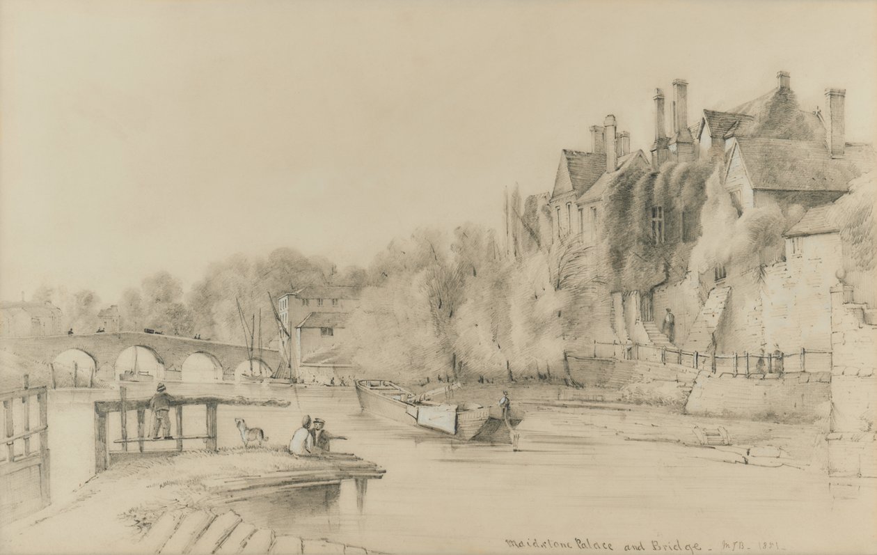 Palácio e ponte do arcebispo de Maidstone de British School