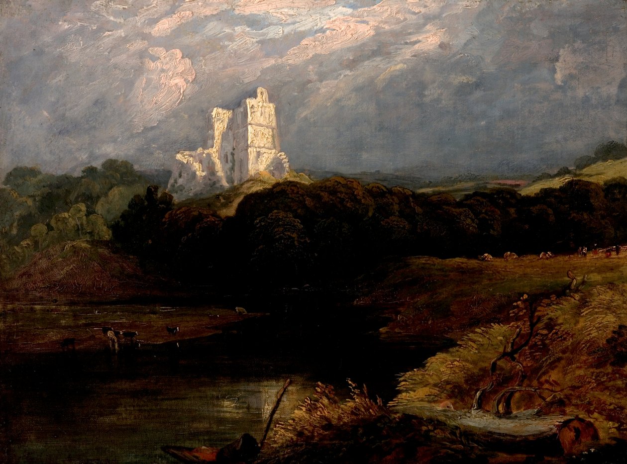 Castelo de Norham, Northumberland (petróleo sobre tela) de British School