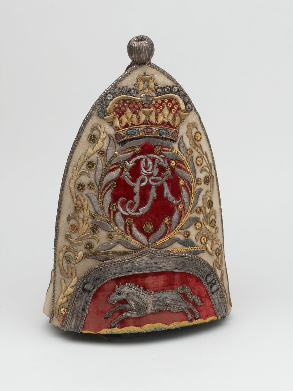 Chapéu granadeiro do oficial, 65º Regimento de Pé, 1758 por volta de British School