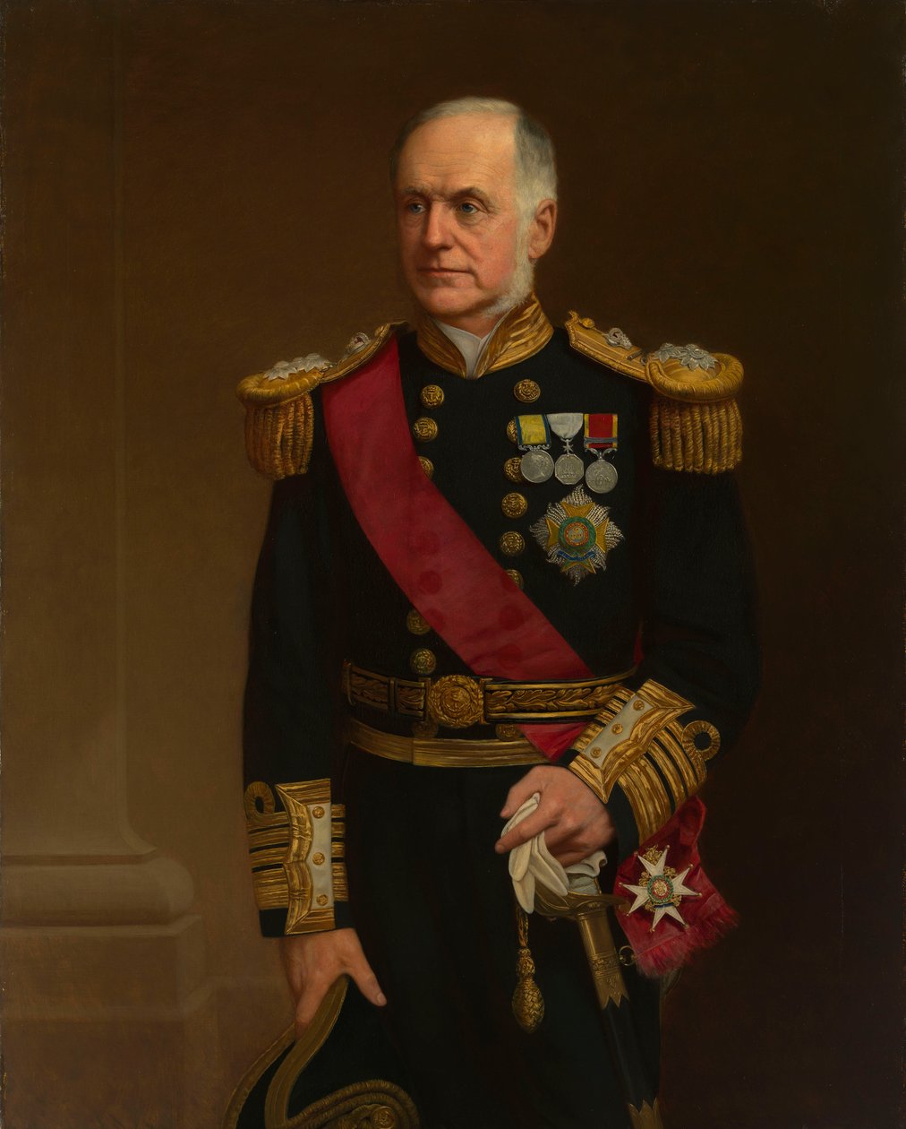 Retrato do Almirante Sir Richard Vesey Hamilton (1829-1912) de British School
