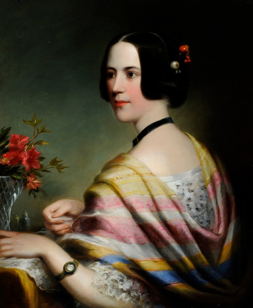 Retrato de Miss Eliza Wilkinson, c.1860 (óleo sobre tela) de British School