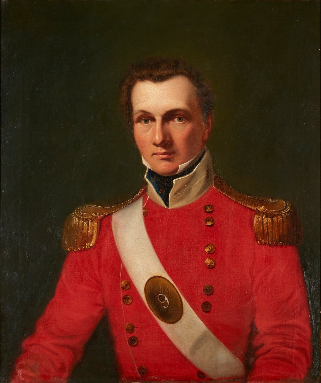 Retrato de um Cavalheiro de Casaco Militar Vermelho (óleo sobre tela) de British School