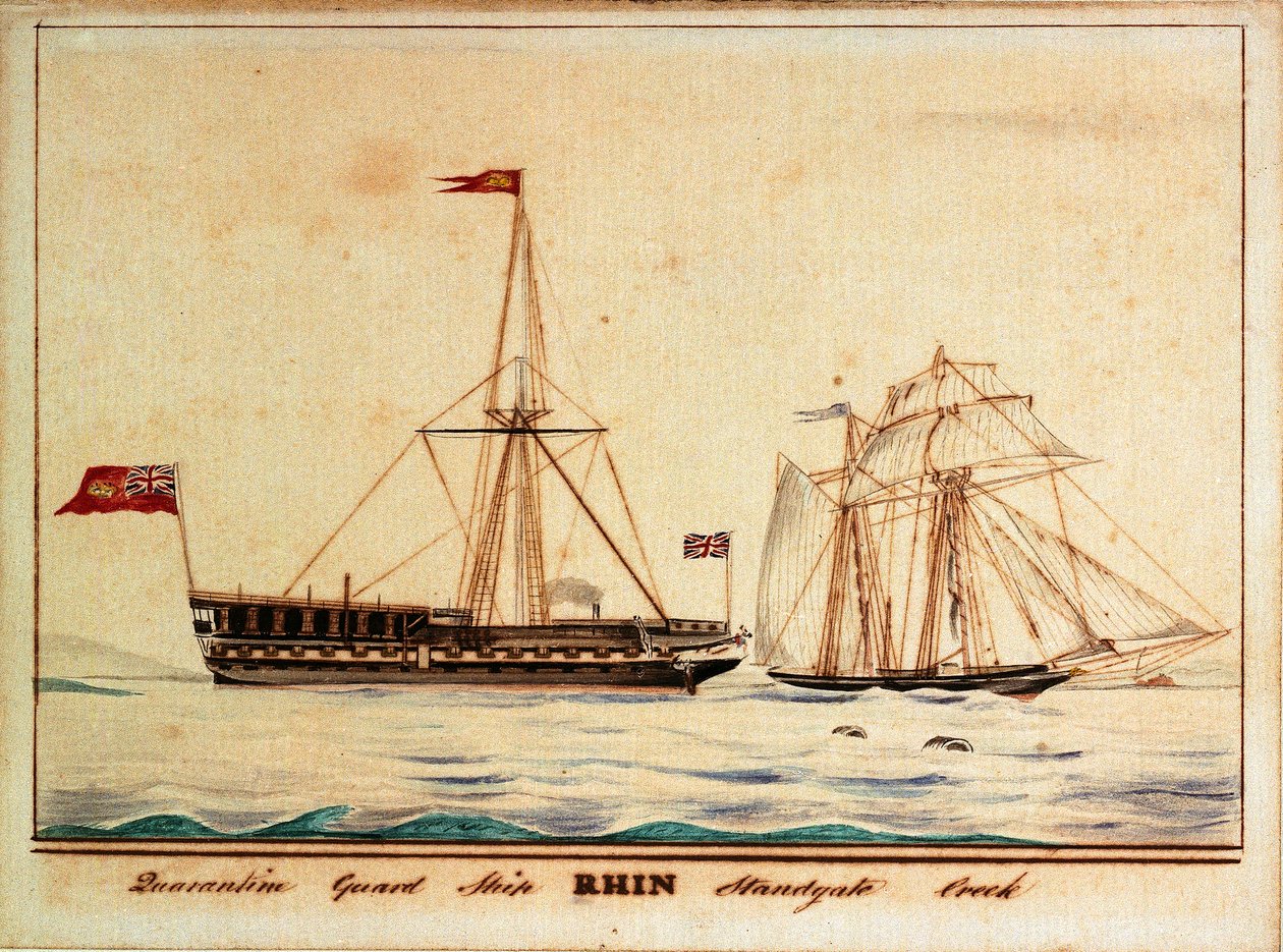 Navio da Guarda de Quarentena "Rhin" Standgate Creek de British School