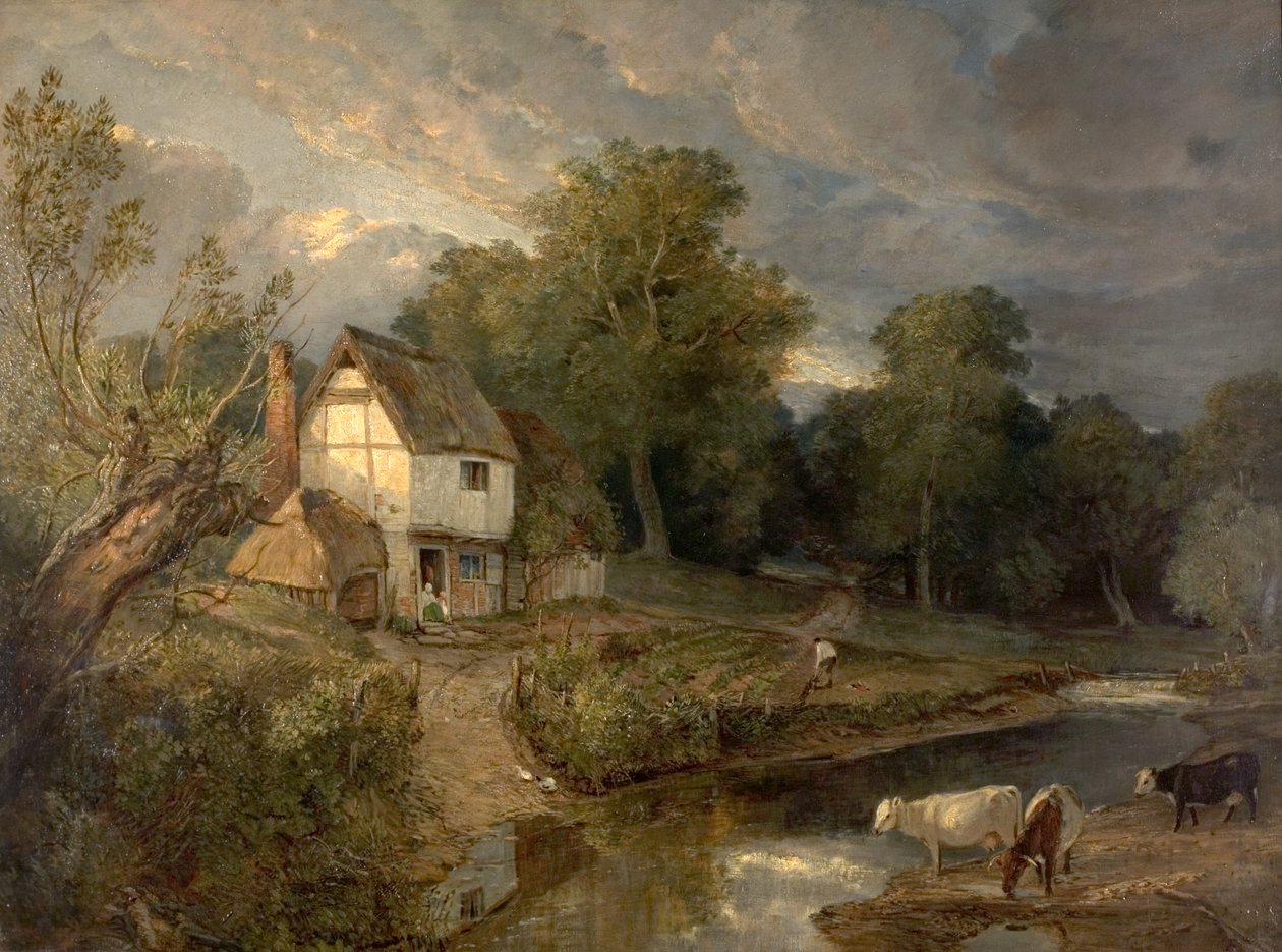 Ringland Hills, Costessy, Norwich (óleo sobre tela) de British School