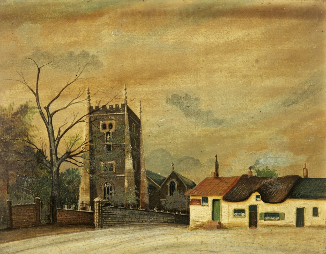 Igreja de St. Woolos e Old Six Bells Inn de British School