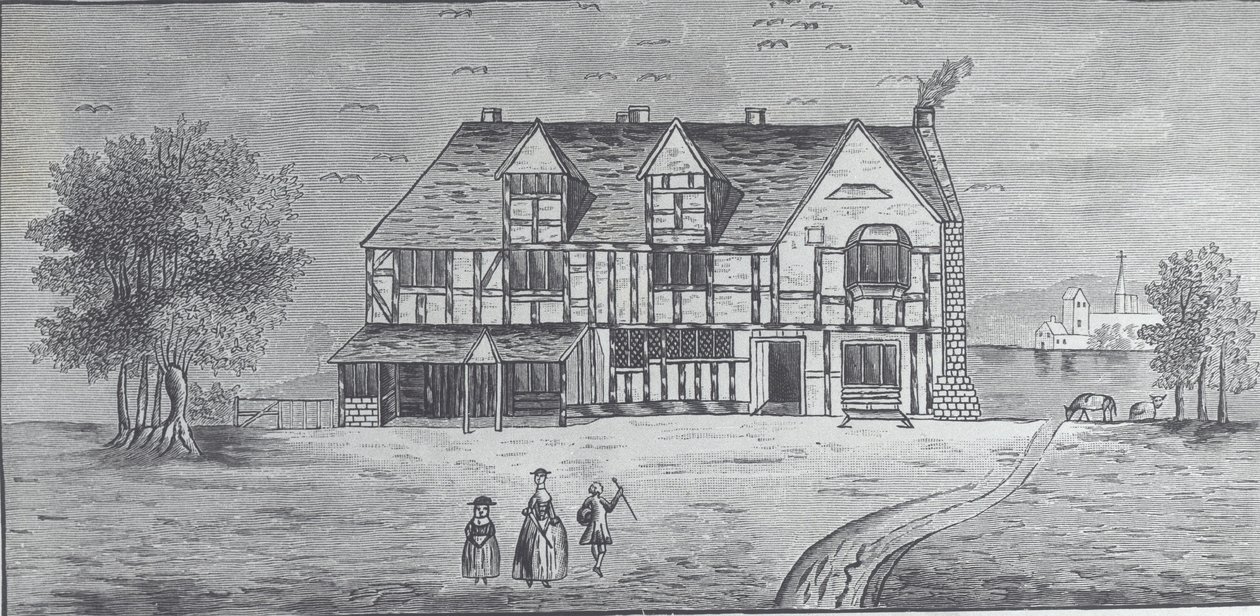 Stratford-on-Avon: Casa de Shakespeare (gravura) de British School