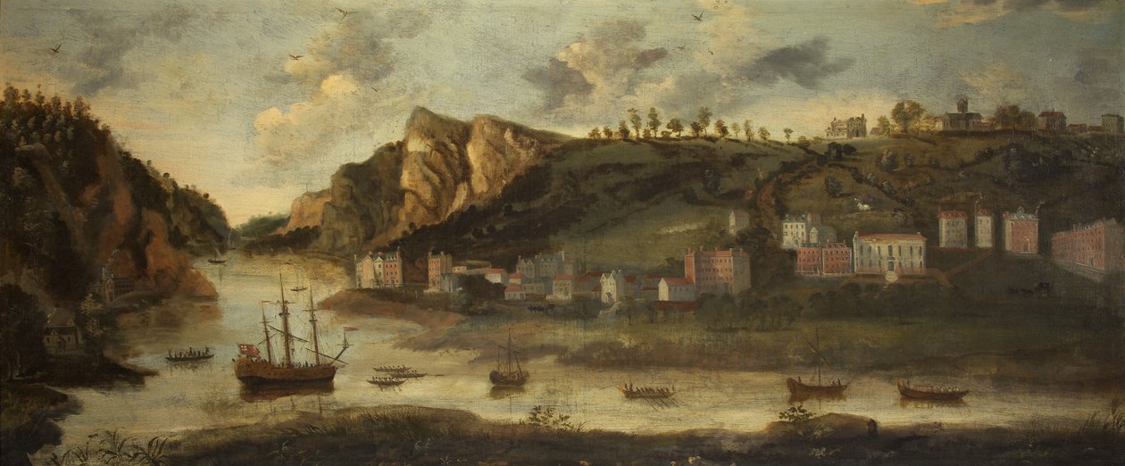 The Hot Wells, Bristol, c.1800 (óleo sobre tela) de British School