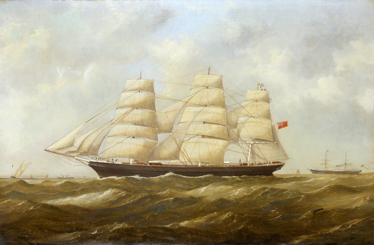 O navio "Halloween" (1870) a navegar de British School
