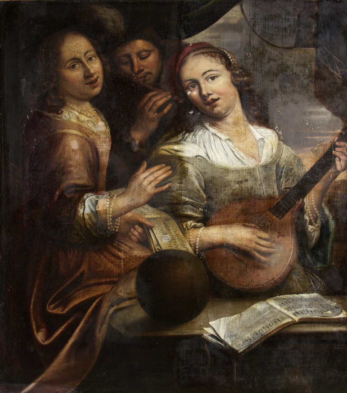 Três Músicos, c.1700 (óleo sobre tela) de British School