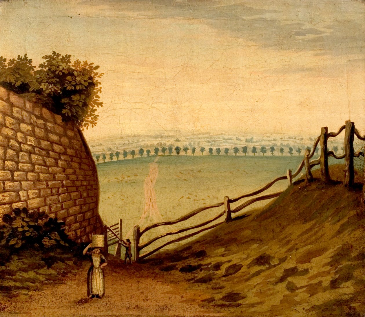 Vista da trilha para Lenton em Nottingham Park, c.1795 de British School