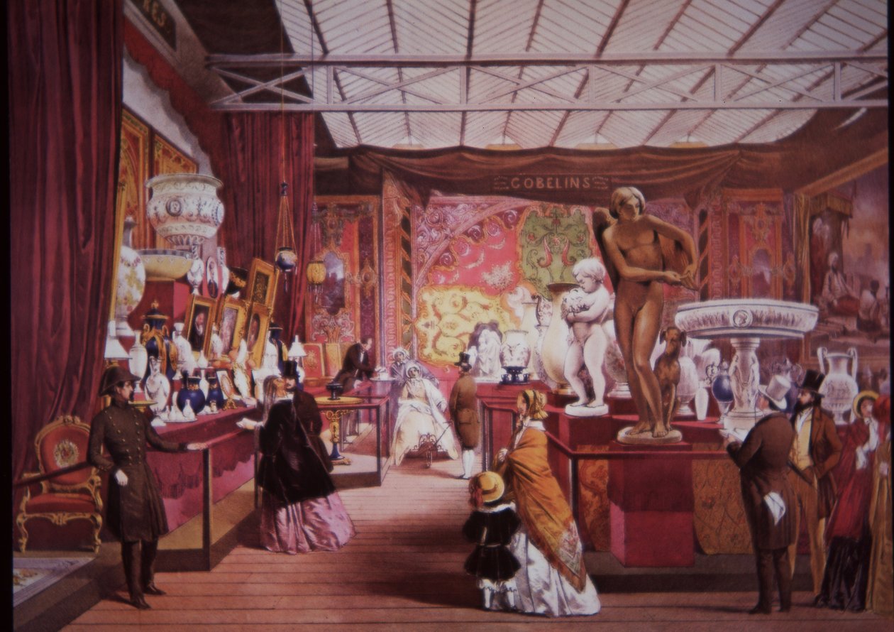 Visitantes lotam a Grande Exposição em 1851 para ver exposições de arte e ciência de British School