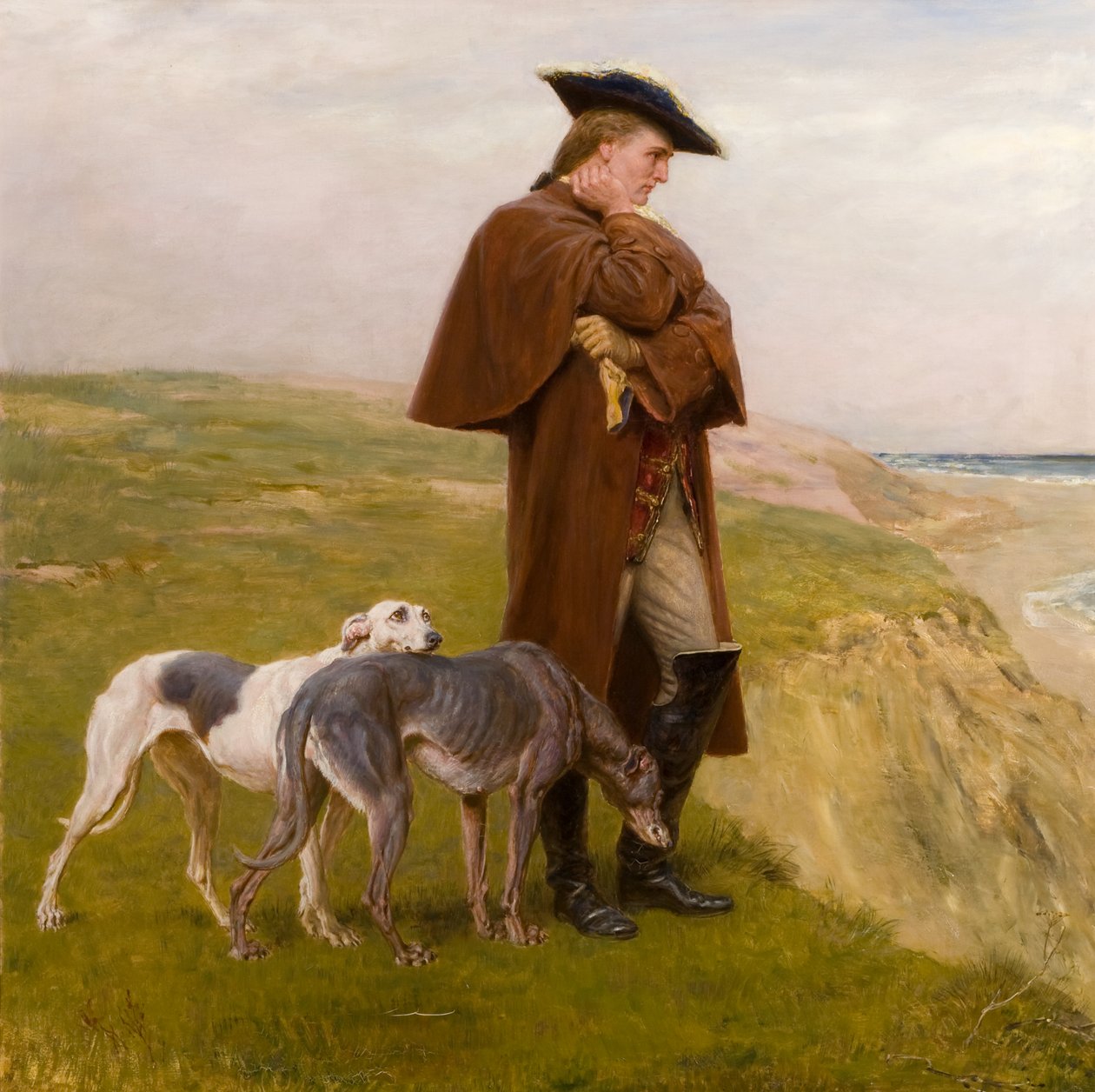 Um exílio dos &39;45 (óleo sobre tela) de Briton Riviere