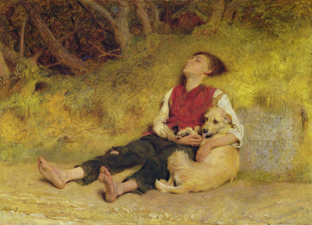 O seu único amigo (óleo sobre tela) de Briton Riviere