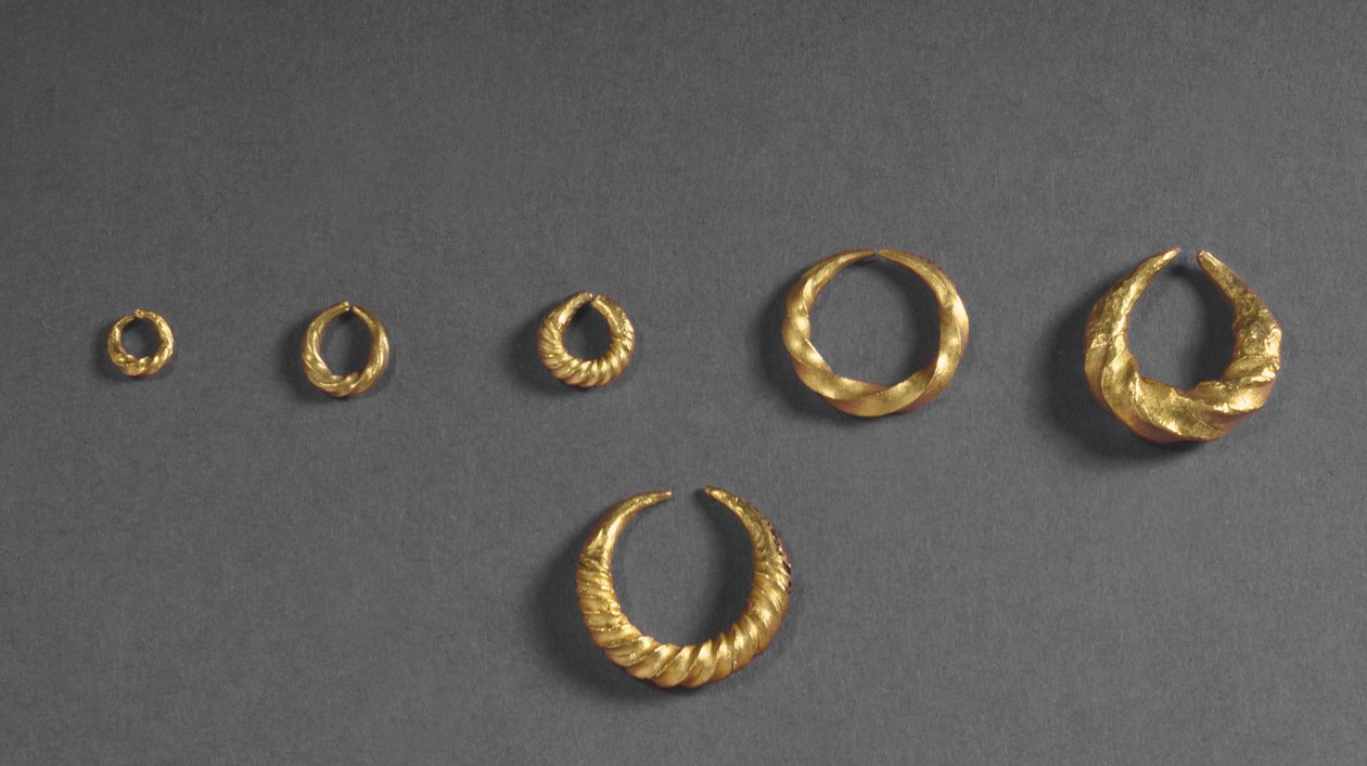 Joalheria de Fresn-la-Mere, França gold de Bronze Age