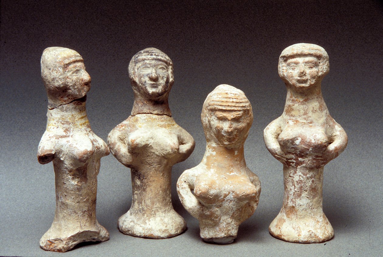 Figurinhas de Asherah, cananeu, 999-600 aC (argila) de Bronze Age