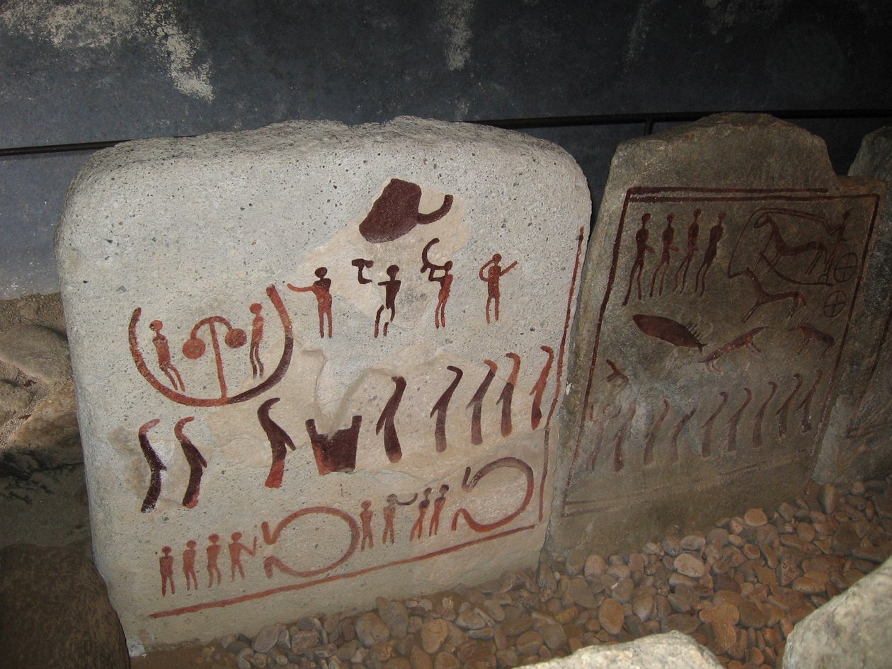 O Túmulo do Rei perto de Kivik Kungagraven, 1 Metade do 2º milénio a.C. de Bronze Age culture