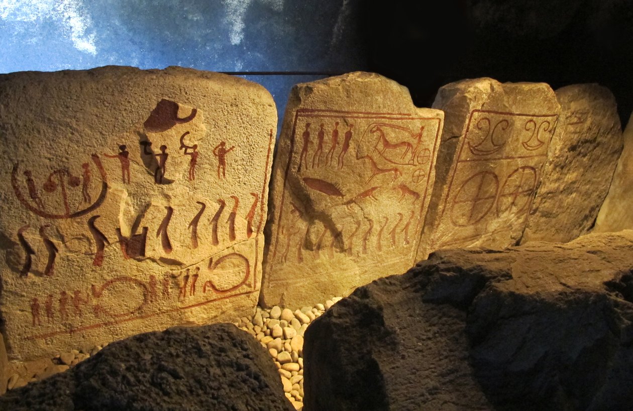 O Túmulo do Rei perto de Kivik Kungagraven, 1 Metade do 2º milénio a.C. de Bronze Age culture